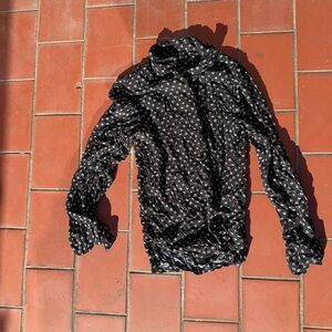 All Saints Black and White Polka Dot Top